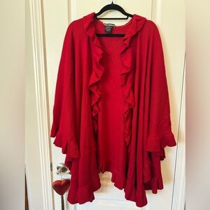 Nina Leonard Red Shawl Size One Size Fits Most..